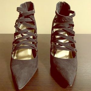 Guess Size 7.5 black strappy heels